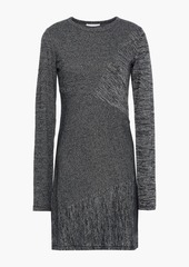 rag & bone - Paneled marled knitted mini dress - Black - S