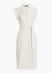rag & bone - Pinstriped linen-blend canvas midi shirt dress - White - US 0