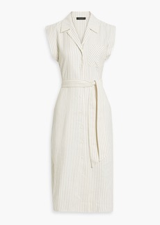 rag & bone - Pinstriped linen-blend canvas midi shirt dress - White - US 4