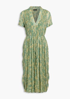 rag & bone - Pleated floral-print jacquard midi dress - Green - XS
