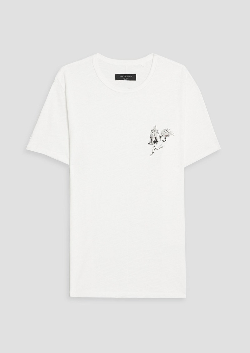 rag & bone - Printed cotton-jersey T-shirt - White - L