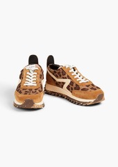 rag & bone - Retro Runner suede-trimmed leopard-print shell sneakers - Animal print - EU 35