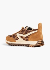 rag & bone - Retro Runner suede-trimmed leopard-print shell sneakers - Animal print - EU 35