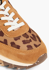 rag & bone - Retro Runner suede-trimmed leopard-print shell sneakers - Animal print - EU 35