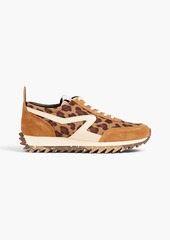 rag & bone - Retro Runner suede-trimmed leopard-print shell sneakers - Animal print - EU 35