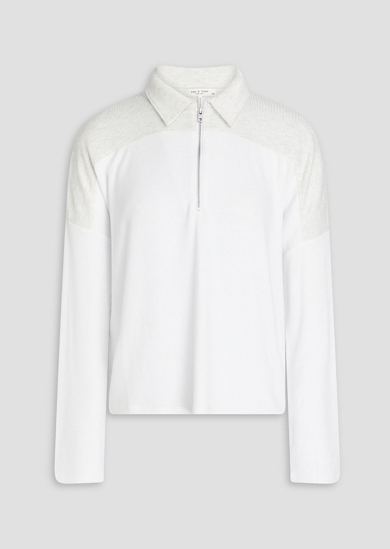 rag & bone - Ribbed-knit polo shirt - White - XXS