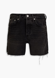 rag & bone - Rosa frayed denim shorts - Black - 25
