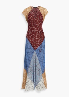 rag & bone - Sam color-block floral-print chiffon maxi dress - Blue - XS