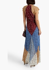 rag & bone - Color-block floral-print chiffon maxi dress - Blue - XS
