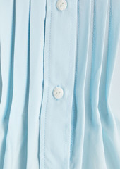 rag & bone - Sarah pintucked cotton poplin-paneled silk crepe de chine shirt - Blue - XS