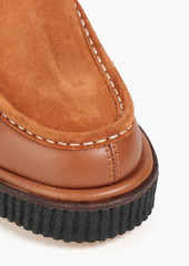 rag & bone - Sloane suede-paneled leather wedge ankle boots - Brown - EU 37.5