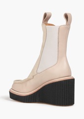 rag & bone - Sloane suede-paneled leather wedge ankle boots - Neutral - EU 37.5