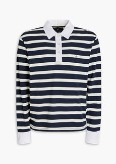 rag & bone - Striped cotton-blend piqué polo shirt - Blue - L