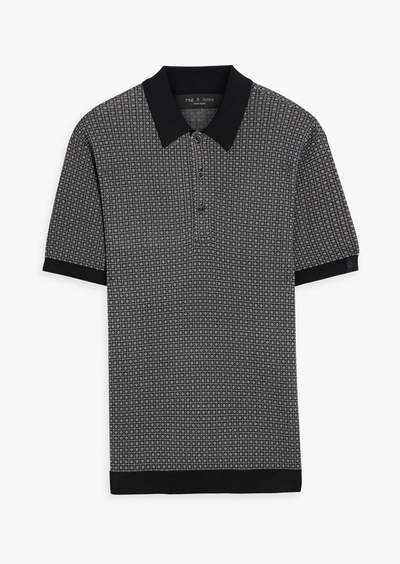 rag & bone - Tyson jacquard-knit polo shirt - Gray - M