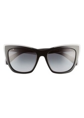 rag & bone 53mm Gradient Cat Eye Sunglasses in Black Grey/Dark Grey Gradient at Nordstrom
