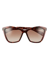 rag & bone 57mm Cat Eye Sunglasses in Orange Havana/brown at Nordstrom