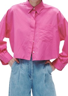 rag & bone Beatrice Cotton Poplin Crop Button-Up Shirt