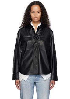 rag & bone Black Camilla Faux-Leather Shirt