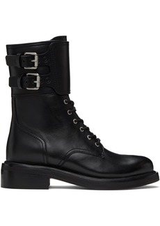 rag & bone Black RB Moto Lace-Up Boot