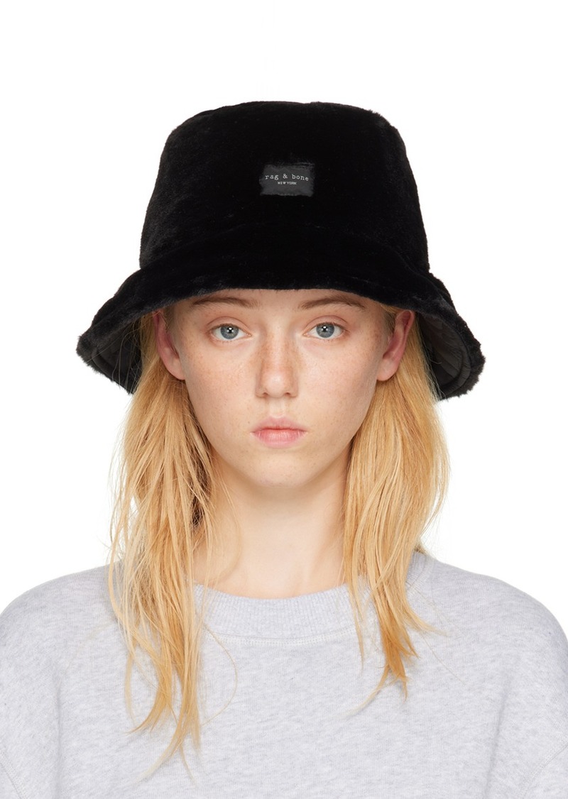 rag & bone Black Reversible Addison Bucket Hat