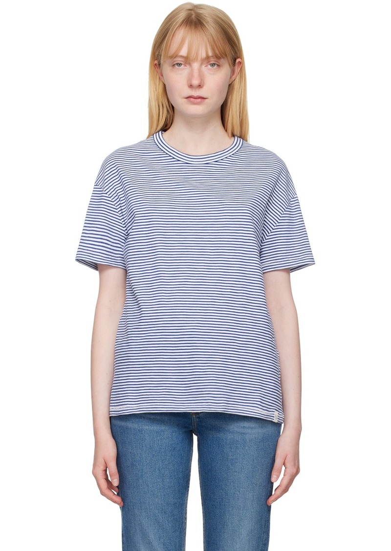 rag & bone Blue & White Striped T-Shirt