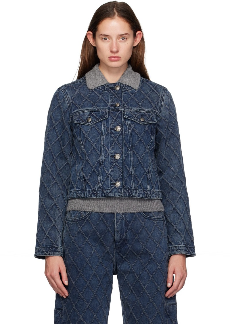 rag & bone Blue Cora Quilted Denim Jacket