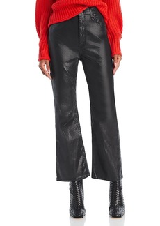 rag & bone Casey High Rise Flare Ankle Jeans in Coated Black