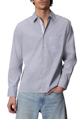 rag & bone Dalton Mixed Stripe Hemp & Cotton Button-Up Shirt