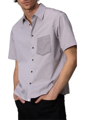 rag & bone Dalton Mixed Stripe Stretch Short Sleeve Button-Up Shirt
