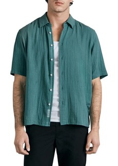 rag & bone Dalton Short Sleeve Button-Up Cotton Gauze Shirt