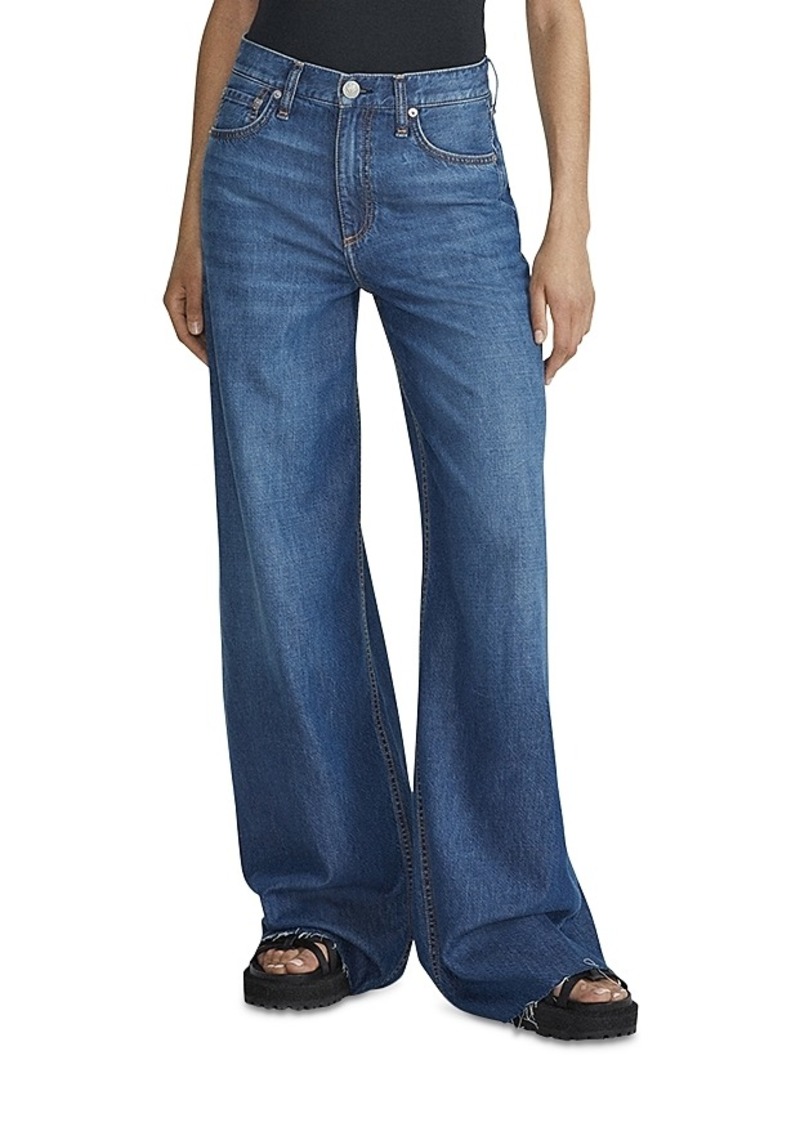 rag & bone Featherweight Sophie High Rise Wide Leg Jeans in Otto