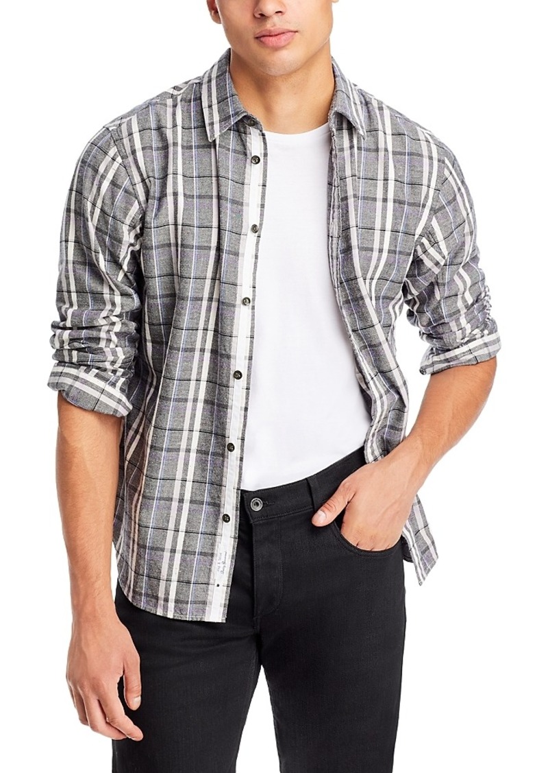 rag & bone Fit 2 Cotton Blend Engineered Donegal Plaid Relaxed Fit Button Down Shirt