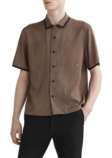 rag & bone Foulard Print Short Sleeve Button-Up Shirt