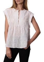 rag & bone Gabby Embroidered Eyelet Top