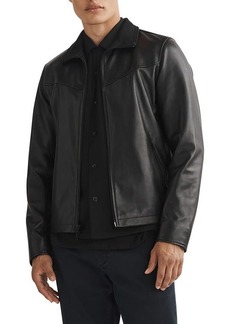 rag & bone Grant Stand Collar Leather Jacket