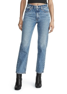 rag & bone Harlow Embellished Straight Jeans in Everly Jewel
