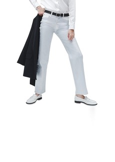 rag & bone Harlow High Rise Straight Jeans in Coated Silver
