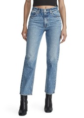 rag & bone Harlow Rhinestone Straight Leg Jeans