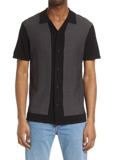 rag & bone Harvey Short Sleeve Knit Button-Up Camp Shirt