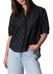 rag & bone Jordan Eyelet Ramie Button-Up Top