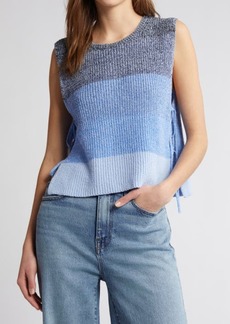 rag & bone Kati Stripe Side Tie Sleeveless Cotton Blend Sweater