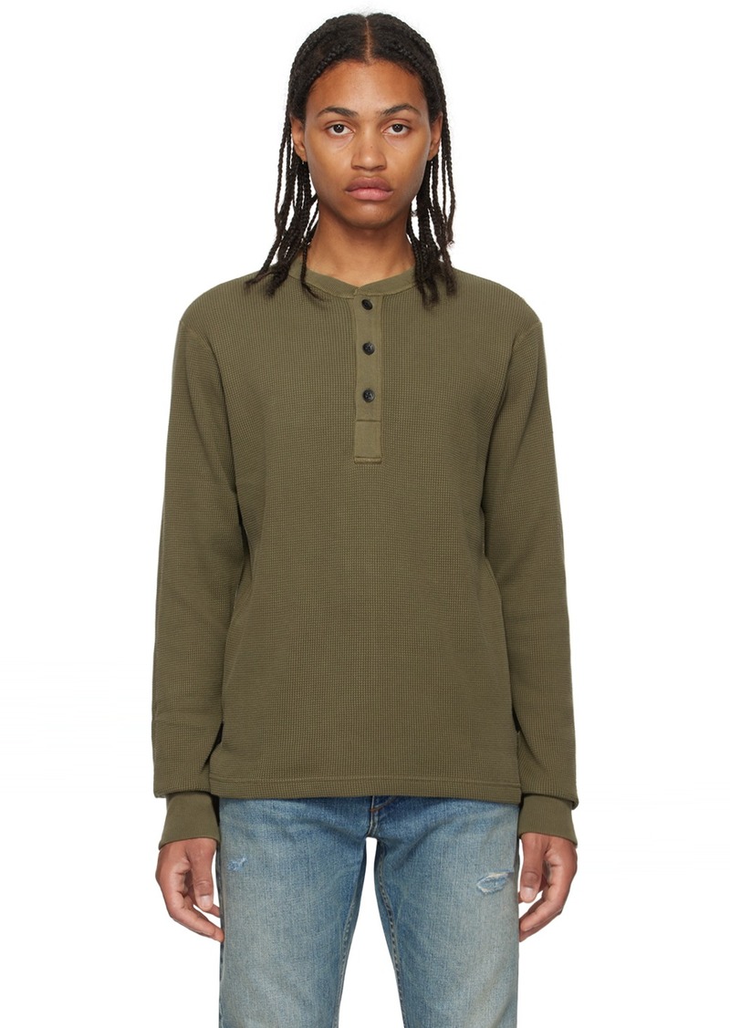 rag & bone Khaki Garment-Dyed Henley