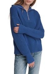 rag & bone Lena Half Zip Pullover in Blu at Nordstrom