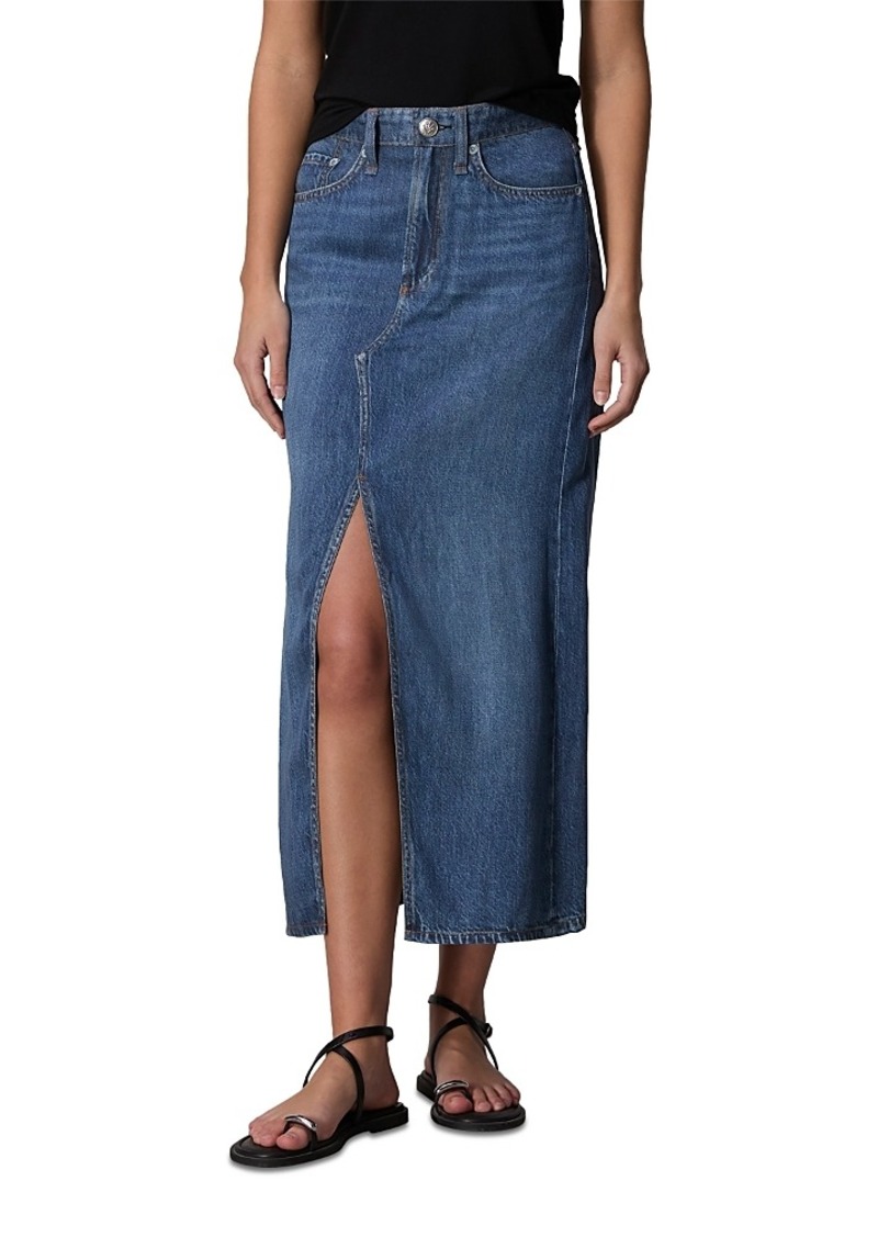 rag & bone Liquid Miramar Clara Cotton Terry Sweatpant Jean Midi Skirt