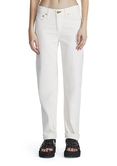 rag & bone Dre Featherweight Low Rise Ankle Straight Jeans in Ecru