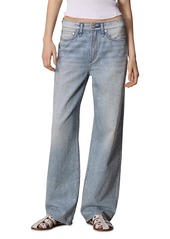 rag & bone Logan Wide Leg Jeans in Misty With Jewel