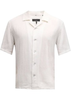 Rag & Bone Men's Avery Gauze Shirt, White Short Sleeve