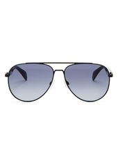 rag & bone Men's Brow Bar Aviator Sunglasses, 58mm