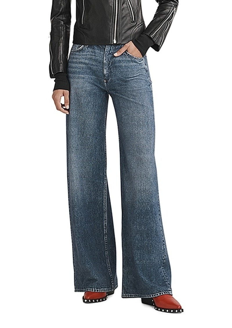 rag & bone Miramar Sofie High Rise Wide Leg Sweatpant Jeans in Kimber Wash