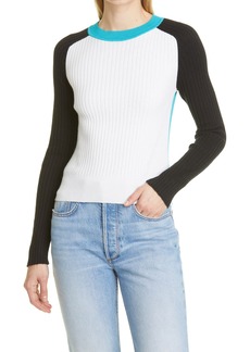 rag & bone Navaya Cotton & Cashmere Long Sleeve Sweater in Ivory Combo at Nordstrom